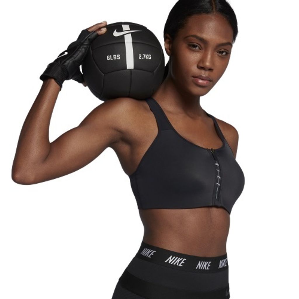 Nike Training Shape zip up bra in black