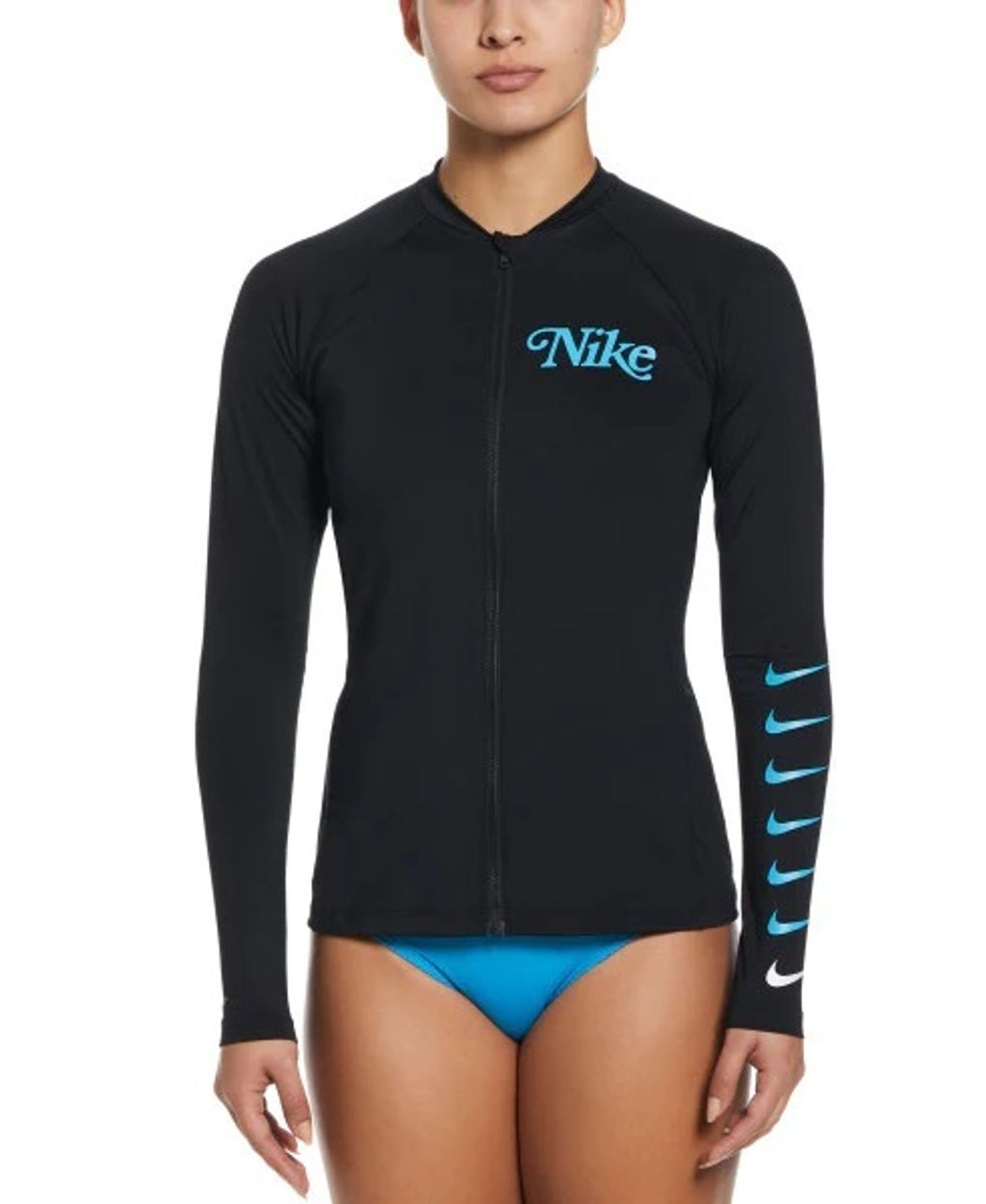 Nike Swim Essential Long Sleeve Zip Cover up Top Women Swim Top