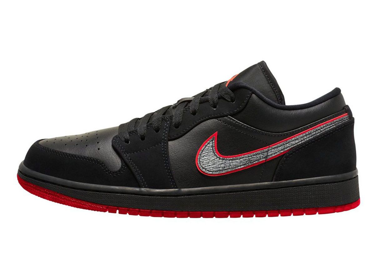 The Air Jordan 1 Low “Bred” Emerges With Textured Swooshes