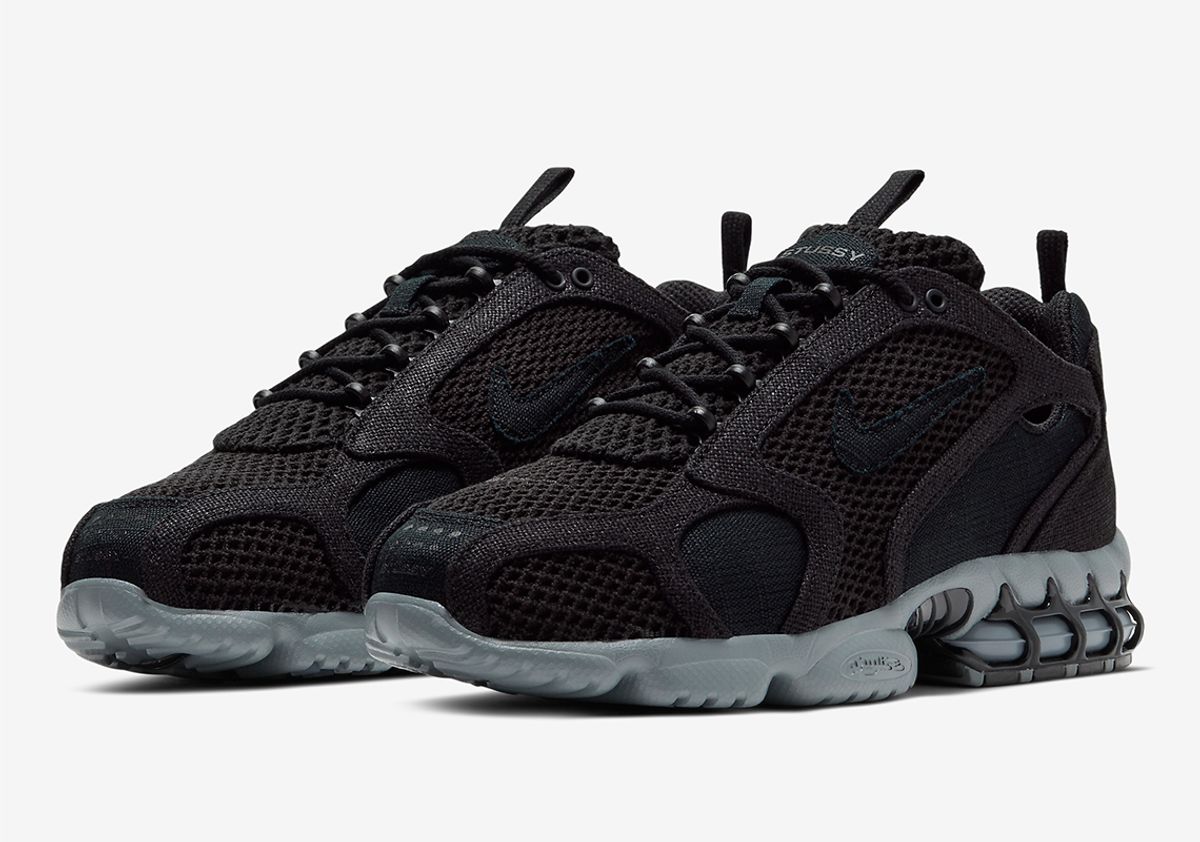 Stussy And Nike Releasing A Third Zoom Spiridon Cage 2 In Black And Grey