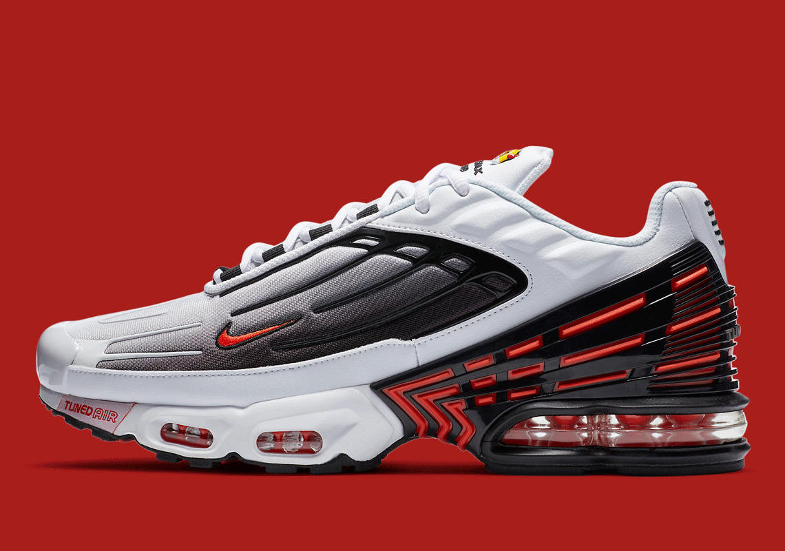The Nike Air Max Plus 3 Appears In Classic White/Black/Red ...