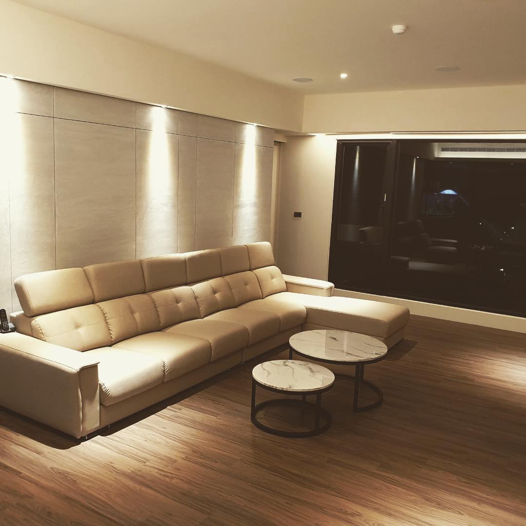 消光黑大理石大小茶几組