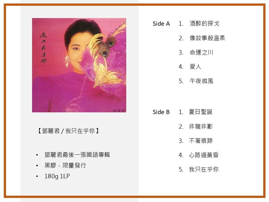 鄧麗君 我只在乎你 黑膠