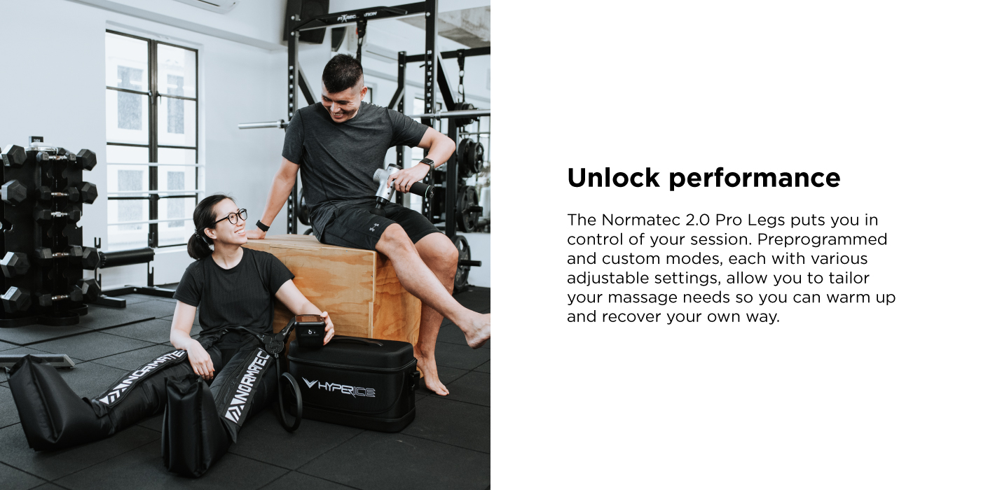 Normatec Pro 2.0, Dynamic Air Compression Technology. Taking the restorative massage experience further, the Normatec 2.0 Pro is a system created with the greatest performance and customization yet. It is a system to help professionals raise their game to new heights.