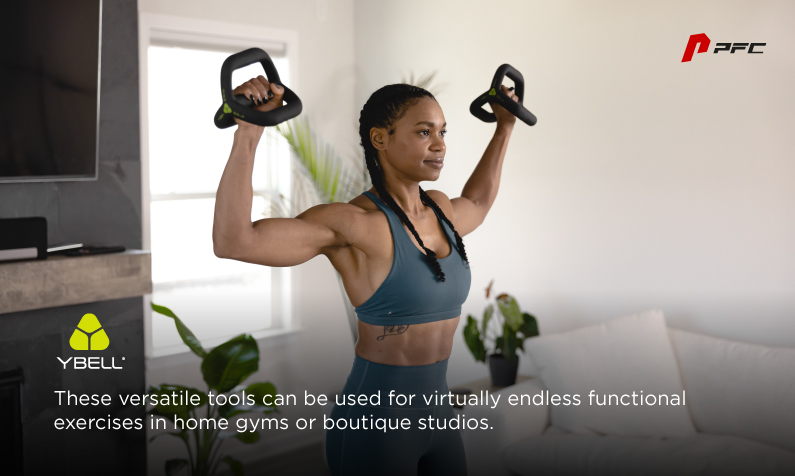 YBell, 4-in-1 functional fitness tool. Can be used for cardio and/or strength training. Ideal for physical therapy and rehab.