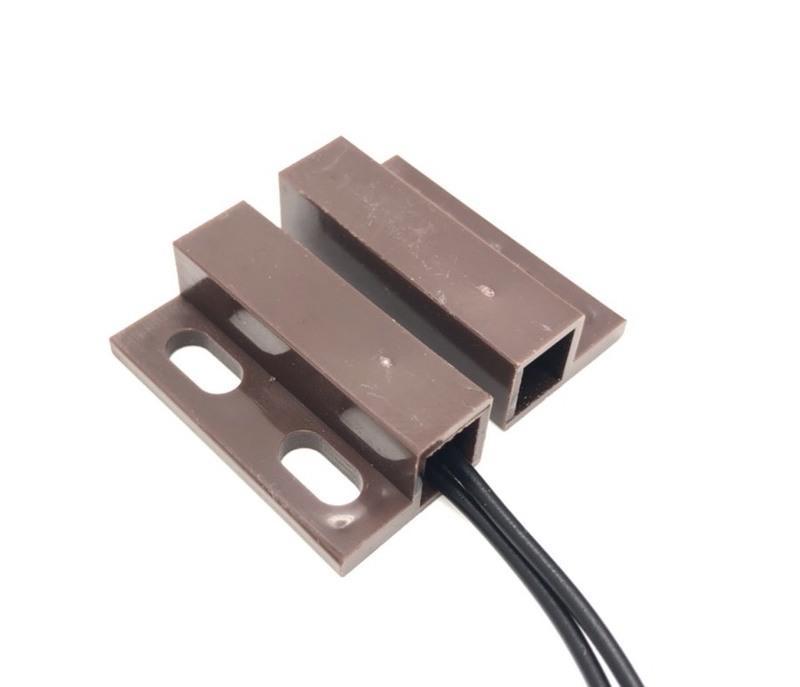 棕色有線磁簧開關 3v~24v 門閥 門磁開關 常開型(合併時斷開)