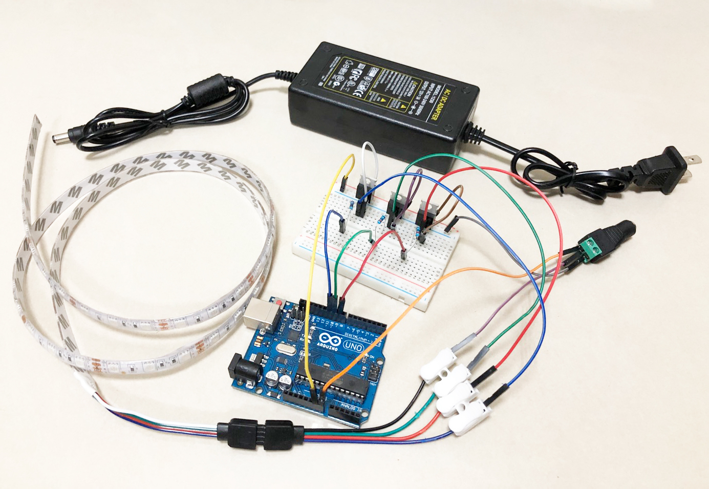 Arduino 七彩燈條實驗套件 含Uno開發板及變壓器等全套材料 – 傑森創工 - Arduino、樹莓派的專家，創客的好朋友