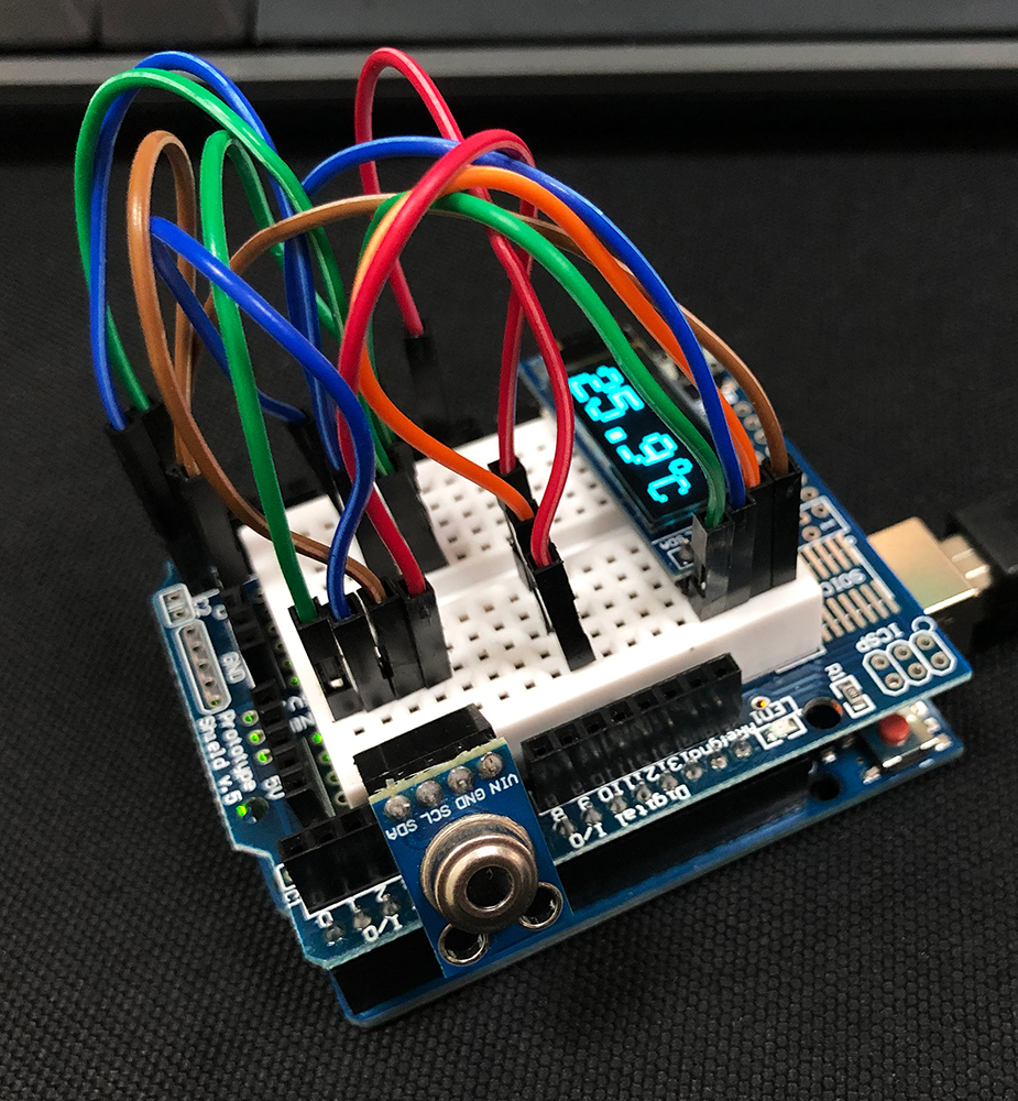 Arduino紅外線非接觸式測溫器DIY套件 GY-906+OLED 0.91吋