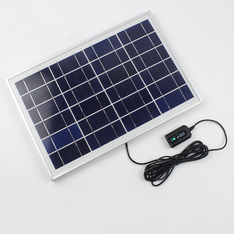 迷你太陽能板 10W 5V 1.6A輸出 可接USB充電線 已安裝接頭