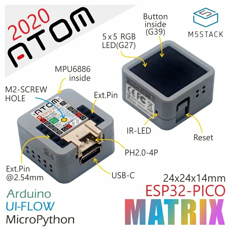 M5Stack Atom 迷你ESP32整合開發板