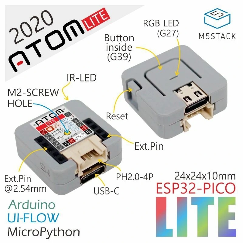 M5Stack Atom Lite 迷你ESP32整合開發板 入門版