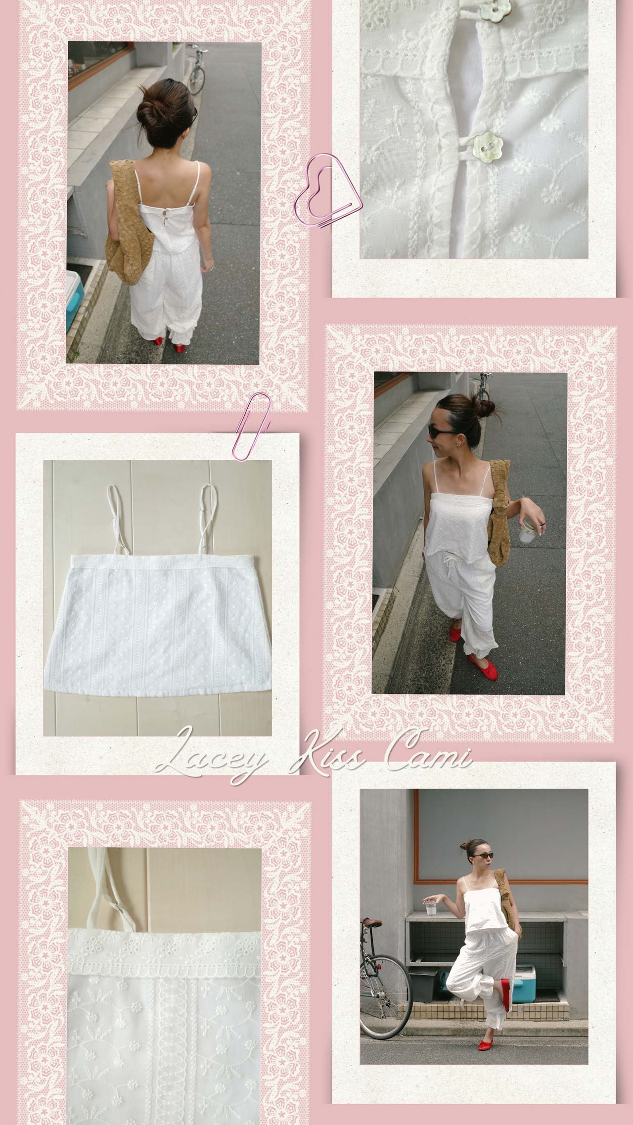 Pink Monochrome Vintage Retro Lace Memories Photo Collage Feminine Instagram Story
