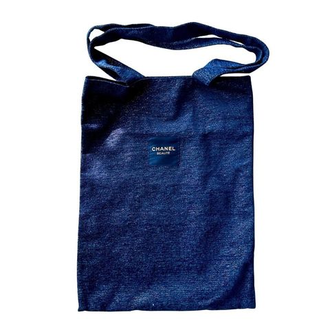 CHANEL Beauté Navy Blue Drawstring Pouch  Beauty Bag
