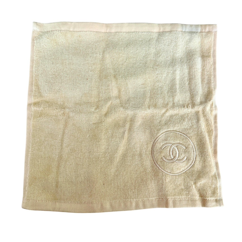 CHANEL Beauté Embroidered CC Logo Cotton Hand Towel Beige