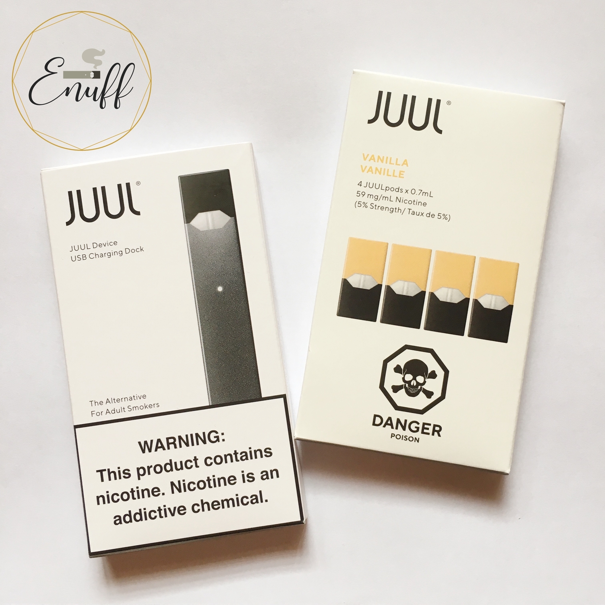 JUUL Slate/Black Device Set with Pods Enuff