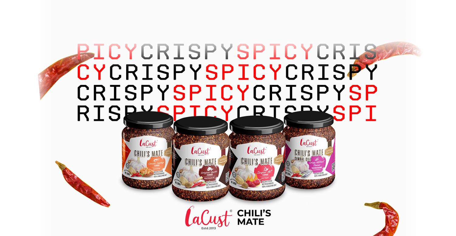 Lacust Malaysia | Premium Hot Chili Sauce | Halal Crispy Sambal | 
