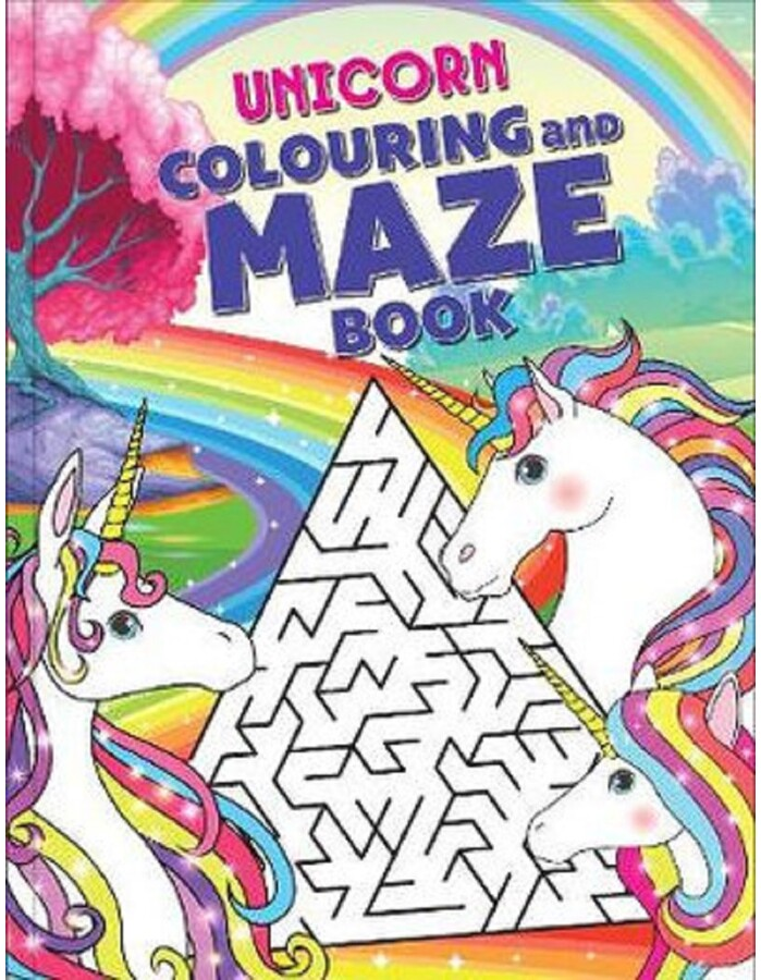 unicorn colouring and maze book 1