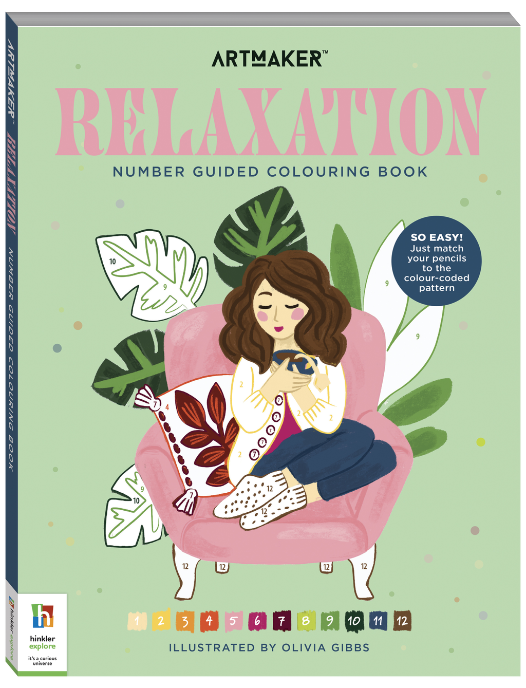 ARTMAKER RELAXATION NUMBER GUIDED COLOURING BOOK 1