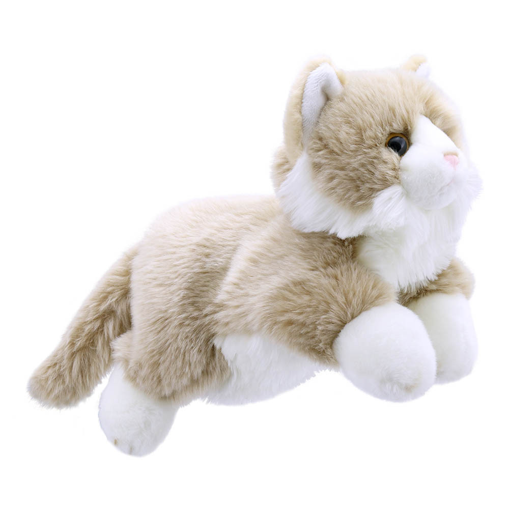 -1_FULL-BODIED ANIMAL PUPPETS Cat (Beige and White)