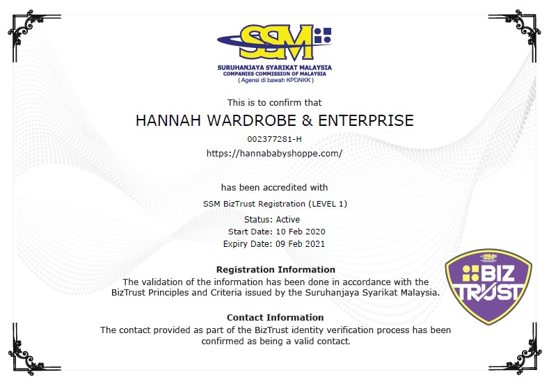 Our Ssm Biztrust Certificate Hanna Baby Shoppe