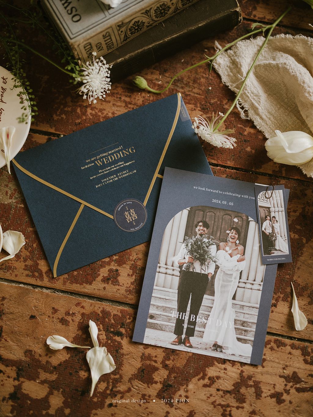 簡約明信片影像婚卡 星空藍 image (7)