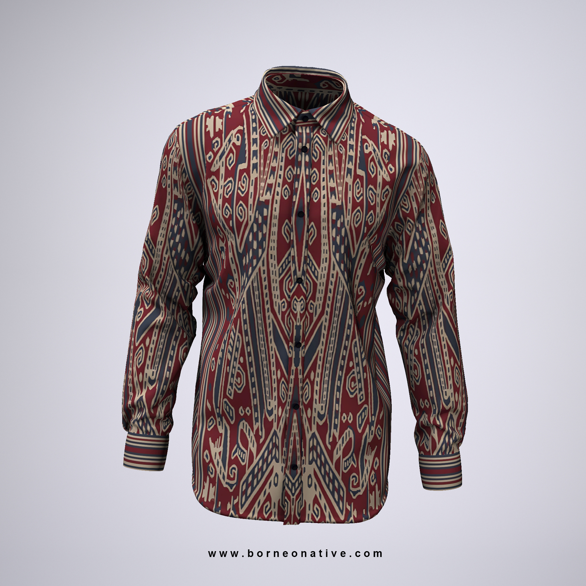 Bujang Malaya Sarawak Batik Long Sleeve Shirt