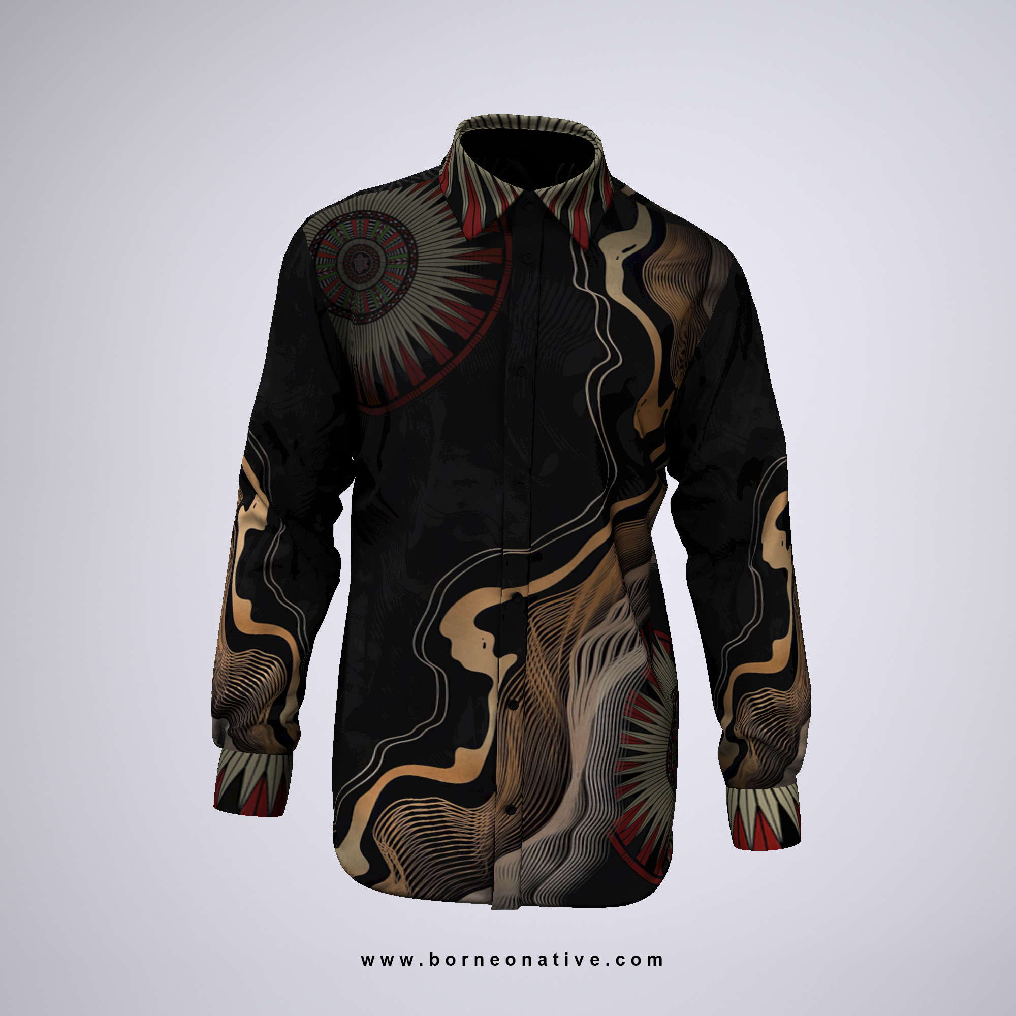 Terendak Sarawak Batik Long Sleeve Shirt