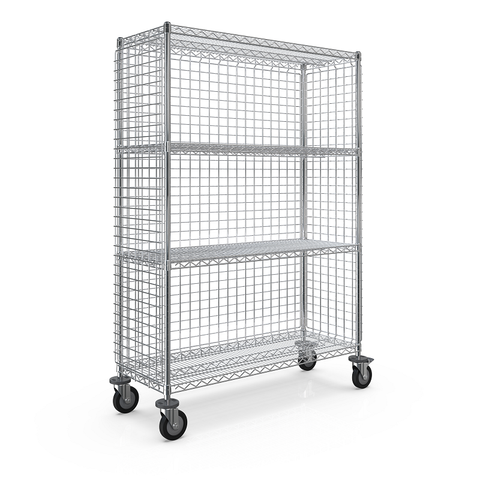 WEB - SMT 3-SIDED ENCLOSURE CART 450x1210x1613 - 4 WIRE SHELF.png