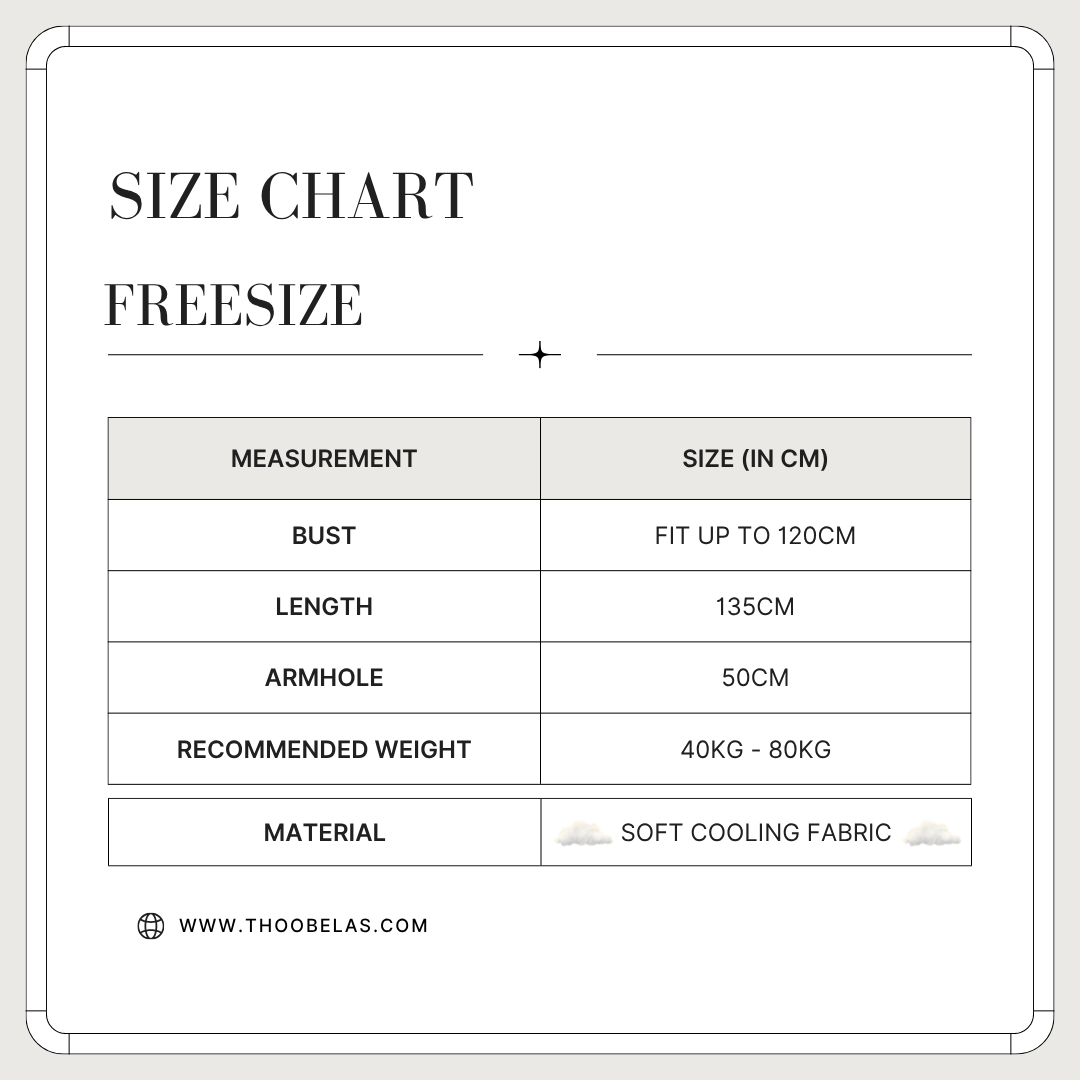 SIZE CHART KAFTAN
