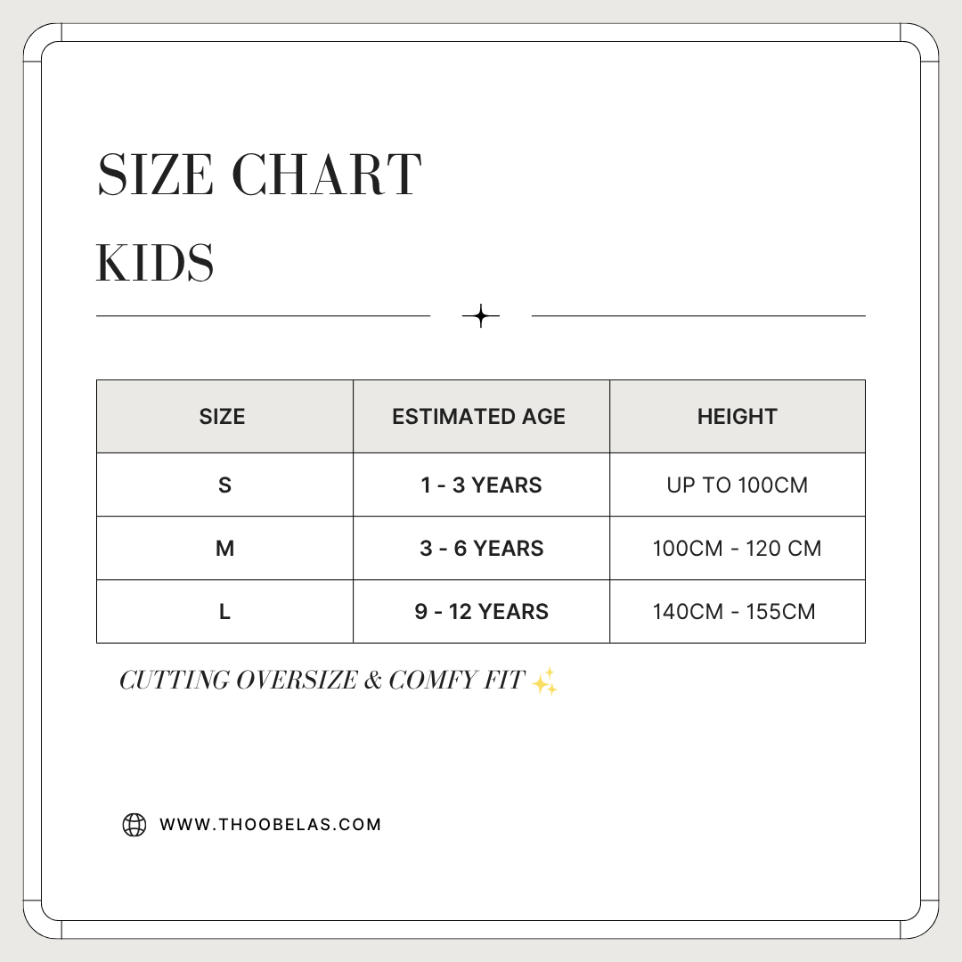 SIZE CHART KIDS