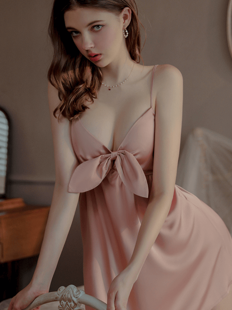 Leyla Silk Babydoll Dress - Rose Gold (5)