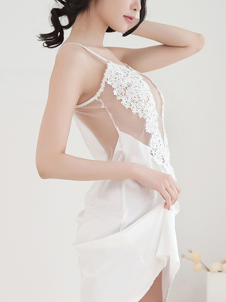 Freya Embroidered Lace Nightdress - White (3)