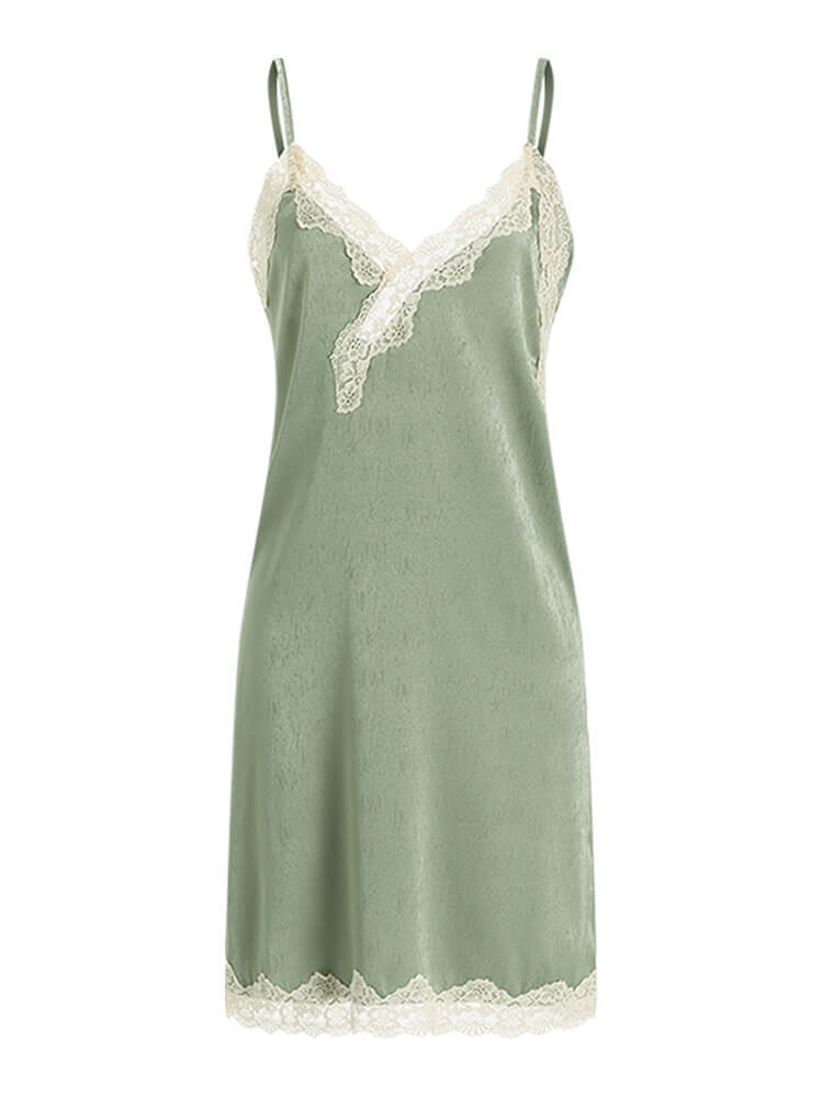 Caily Lace Trim Slip - Green (7)