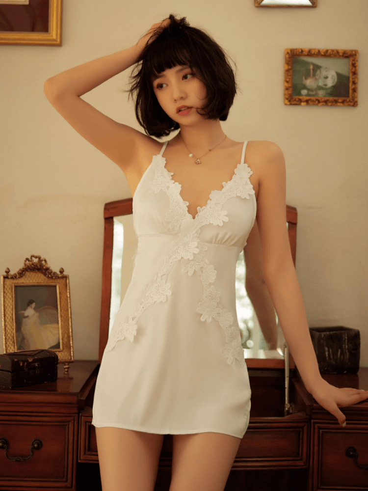 Kalene Embroidery Lace Lingerie - White (1)