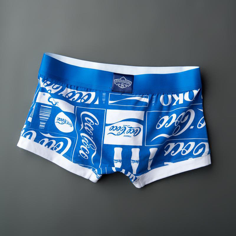 Men's Underwear, Men's Printed Trunk - Blue (1)