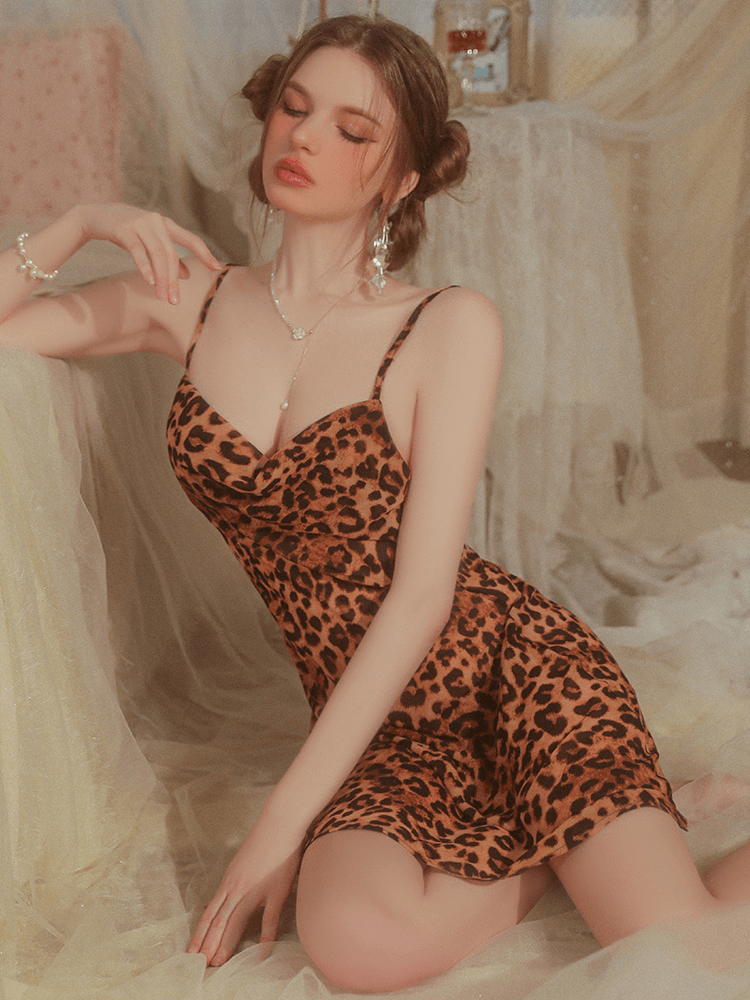 Sexy Leopard Nightdress, Leopard Lingerie Dress (2)