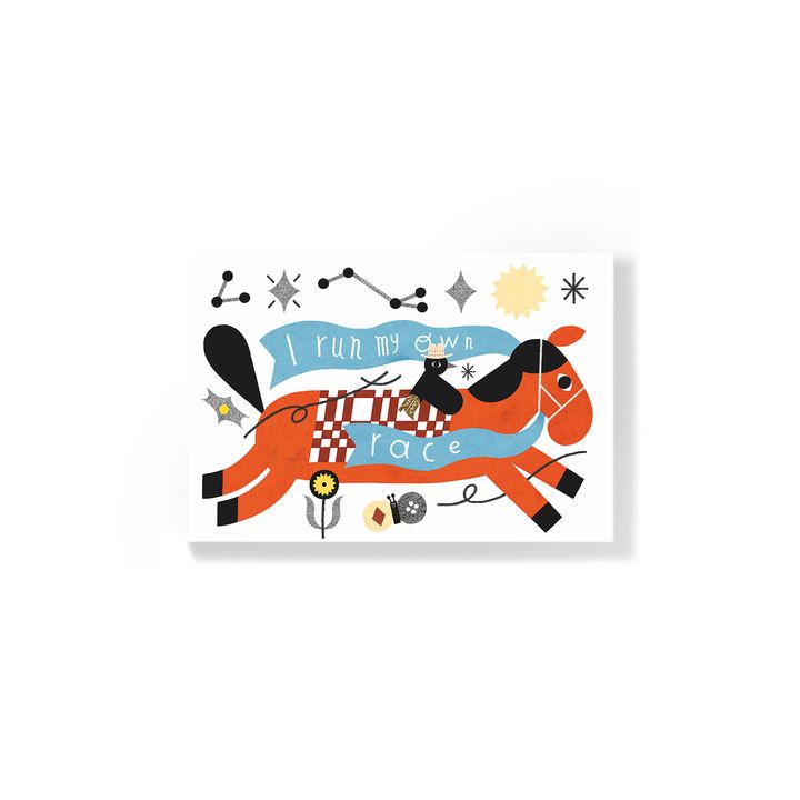 AellieK_明信片_紅色的馬Red horse