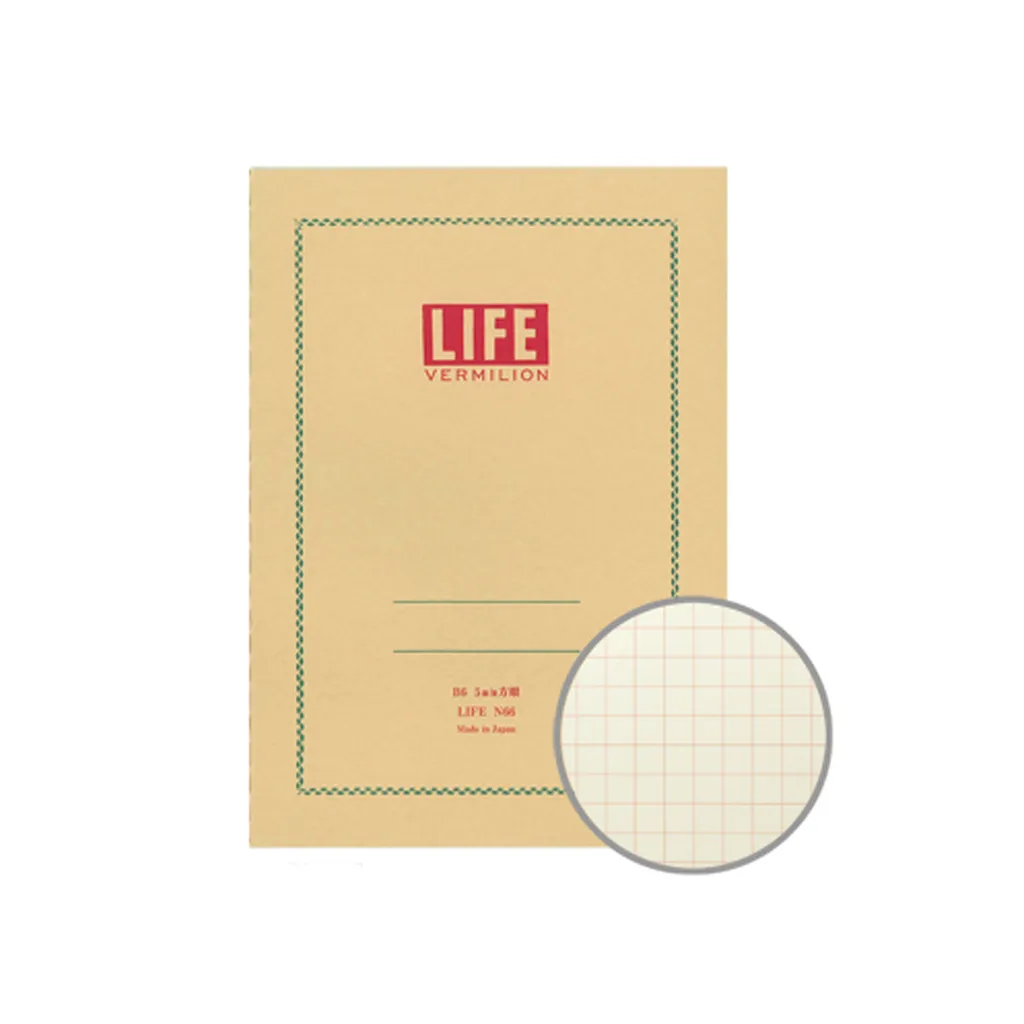 日本life 朱線筆記本方眼 茶筆巷文具生活空間tpl Stationery