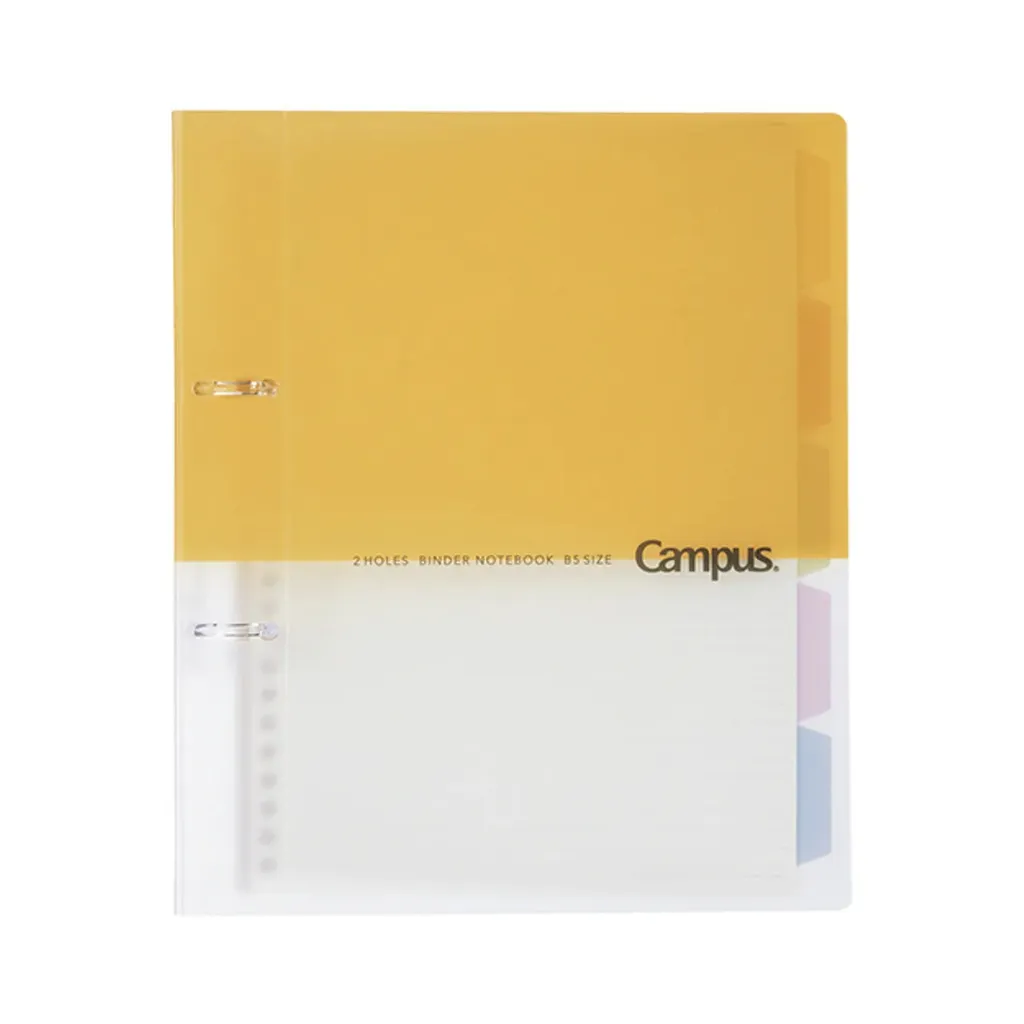 Kokuyo_Campus2孔活頁講義夾A4_黃色_A4活頁紙10張_ﾙ-PP158Y