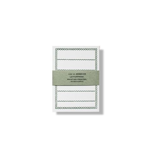 倉敷意匠_凸版印刷_標籤卡50入_綠花邊(65×90mm)20320-03