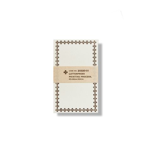 倉敷意匠_凸版印刷_標籤卡50入_棕花邊(55x90mm)20320-01