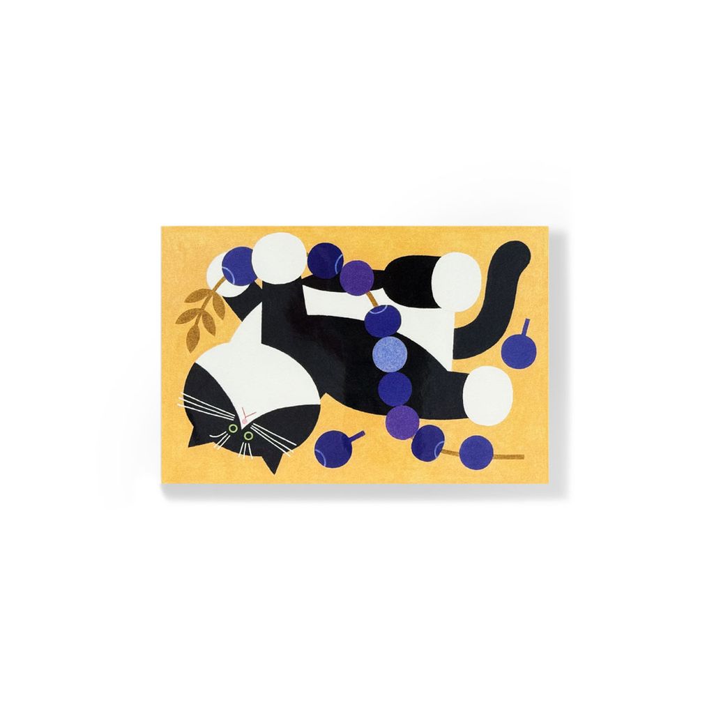 AellieK_明信片_貓與藍莓Cat and blueberries