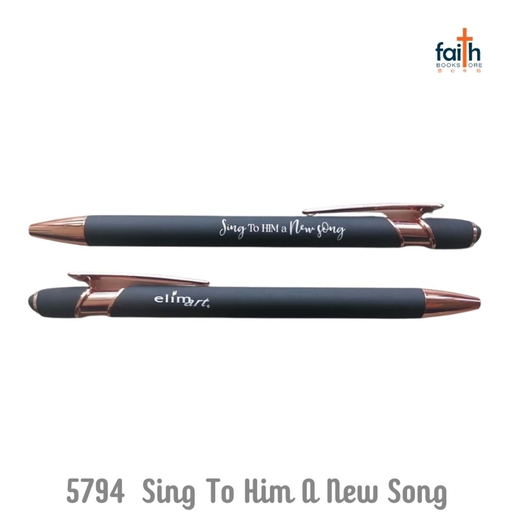 malaysia-online-christian-bookstore-faith-book-store-gift-pen-with-refill-ink-set-&-individual-case-black-box-ball-pen-metal-black-ink-0.5mm-elim-art-GEBP-5794-WM-sing-to-him-a-new-song-black-pen-2