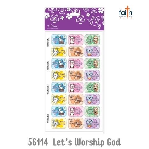 malaysia-online-christian-bookstore-faith-book-store-christian-fun-stickers-elim-art-SEST-56114-AC-let's-worship-god