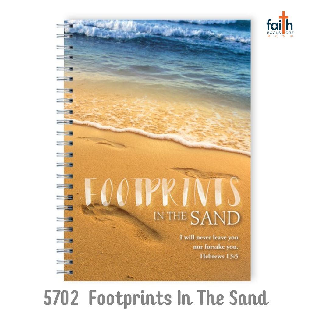 malaysia-online-christian-bookstore-faith-book-store-A5-wire-o-hardcover-journal-notebook-elim-art-notebooks-journals-with-bible-verse-christian-gifts-SEWH-5702-AM-footprints-in-the-sand-hebrews-13-5