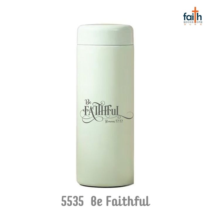malaysia-online-christian-bookstore-faith-book-store-christian-tumbler-bottle-350-ml-stainless-steel-travel-tumbler-inspirational-faith-gifts-elim-art-GEWB-5535-AM-be-faithful-romans-12-12