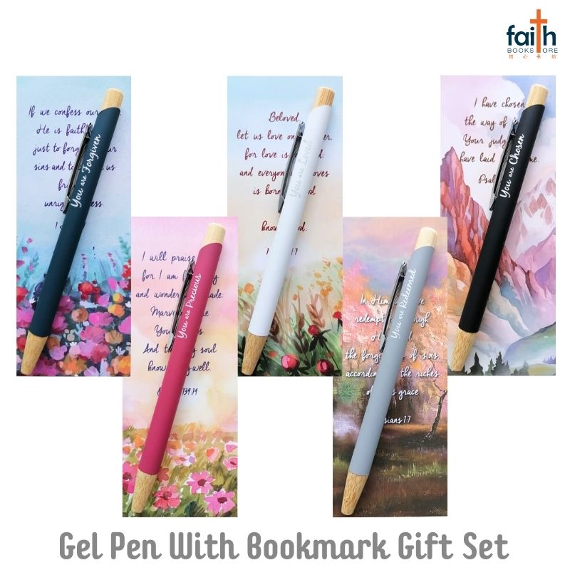 malaysia-online-christian-bookstore-faith-book-store-gel-pen-with-bookmark-gift-set-with-scripture-bible-verse-metal-with-bamboo-gel-pen-black-ink-0.5mm-elim-art-1