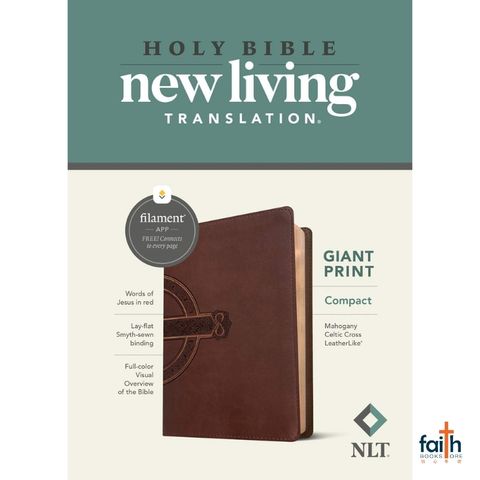 malaysia-online-christian-bookstore-faith-book-store-english-bible-NLT-new-living-translation-compact-giant-print-bible-mahogany-celtic-cross-leatherlike-9781496460585-1