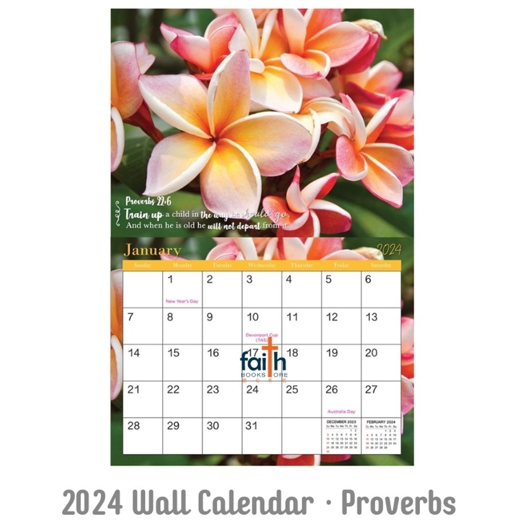 Wall Calendar 2024 · Proverbs for Today · With Bible Verses · Christian