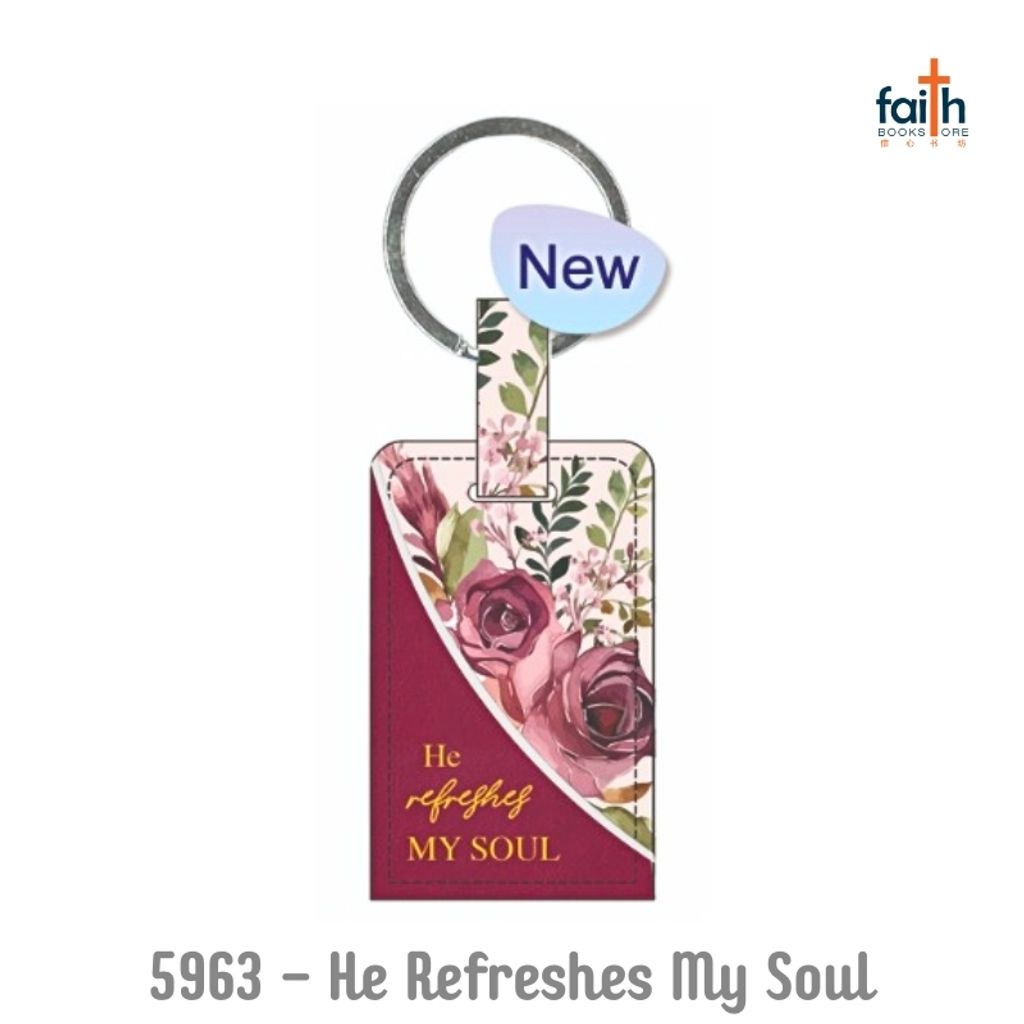 malaysia-online-christian-bookstore-faith-book-store-lux-leather-keychains-rectangle-elim-art-SELKC-5963-WM-he-refreshes-my-soul-800x800